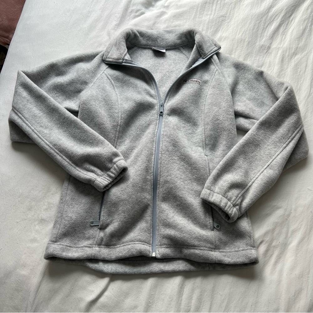 Gray Full-Zip Fleece Columbia Jacket